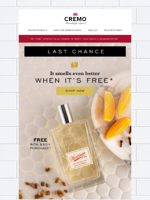 Cremo - Last call for free cologne