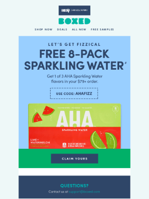 Boxed - Aha! 👀 Claim your free pack of sparkling water! 🥤