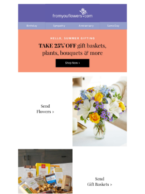 From You Flowers - Send Flowers Just Because & Save 25% Today!
