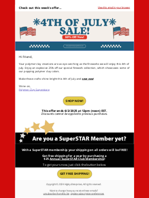 Polymer Clay Superstore - BOOM! Big Fireworks of Savings! 💥