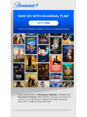 CBS Interactive - Try Paramount+ FREE and save 16%!