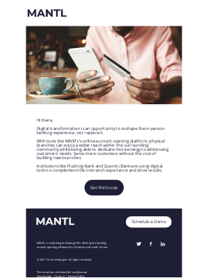 MANTL - Digital transformation isn’t the end of in-person banking.