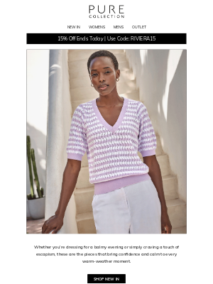 Pure Collection (United Kingdom) - Final Call: 15% Off Ends Today