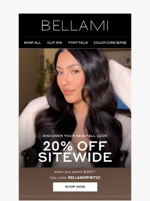 BELLAMI Hair - 20% Off Sitewide—Your New Season Look Awaits