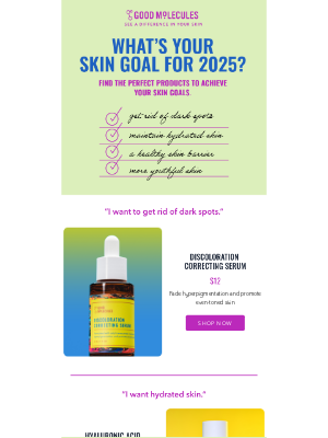 Good Molecules (United Kingdom) - what's your biggest skin goal this year?