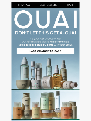 OUAI HAIRCARE - FINAL HOURS: get 20% off sitewide