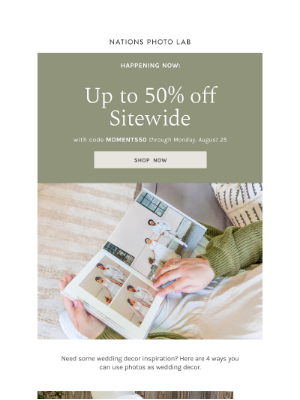 Nations Photo Lab - 4 ways to use photos as wedding decor