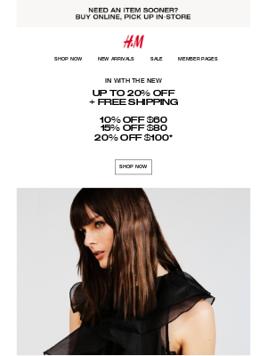 H&M (United Kingdom) - Up to 20% off all weekend