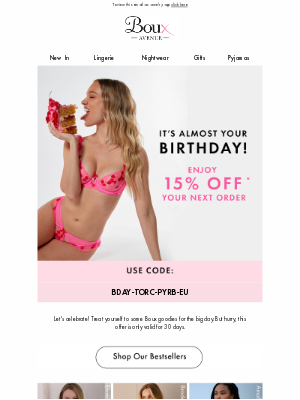 Boux Avenue - Open for your birthday discount! 🎉