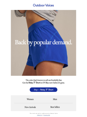Outdoor Voices - Relay Short: Back in Stock