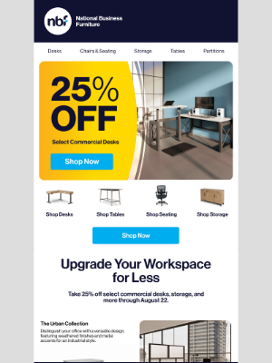 National Business Furniture - Take 25% Off Commercial Desks Today