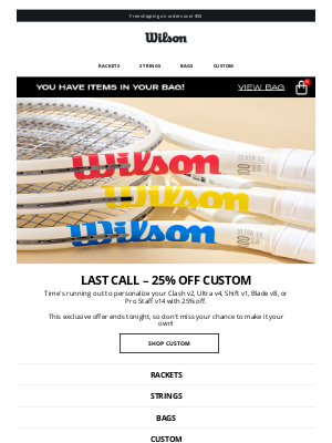 EvoShield LLC - Last Chance – 25% OFF Custom Rackets