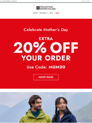 Mountain Warehouse (New Zealand) - Take An Extra 20% Off Your Order Today 💸