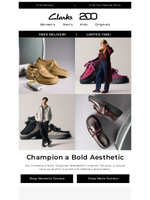 Clarks Shoes (United Kingdom) - Fashion-forward styling with Torview | FREE delivery