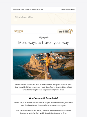 Etihad Airways - GuestSeats and upgrades just got better