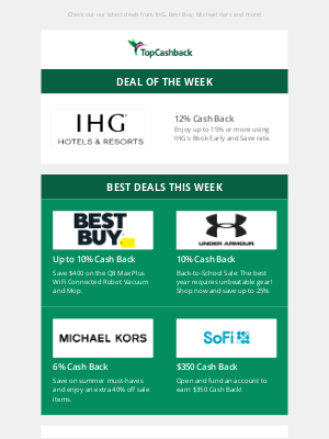 TopCashback - *Cash* us outside—with up to $350 Cash Back! 😎💰🔥