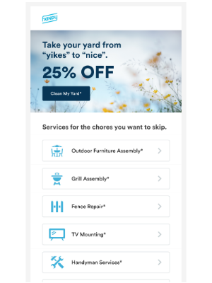 Handy - Yard Makeovers, Now 25% Off!