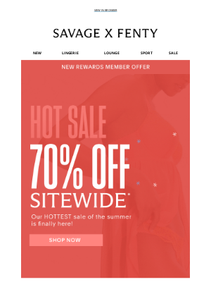 Savage X Fenty - The HOT Sale: 70% OFF Sitewide!