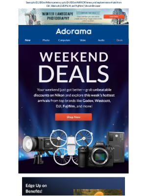 Adorama - Weekend Deals: HUGE Nikon Savings + This Week's Latest Gear!