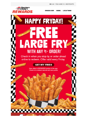 Checkers Drive-In Restaurants - Free fries for fryday 🍟