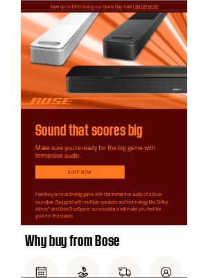 Bose - Get sound that scores big & be ready for game day!