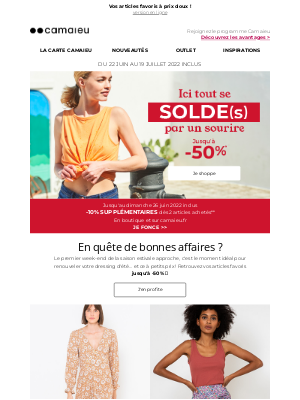 Camaïeu (France) - SOLDES : -10% supplémentaires dès 2 articles !