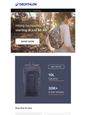 Decathlon - Amazing deal: 10L hiking backpack for only $5.99 🎒