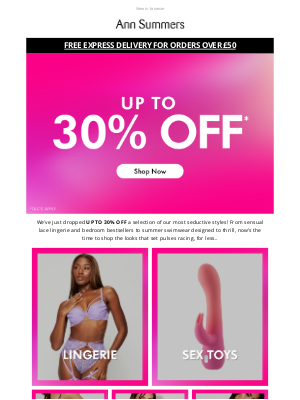 Ann Summers - Just Landed: Up To 30% Off Your Faves!😍