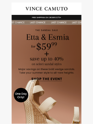 Vince Camuto - LAST DAY: The Sandal Sale