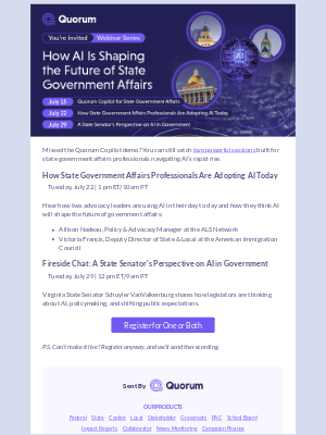 Quorum - [Webinar] Still time to learn how AI is reshaping state advocacy