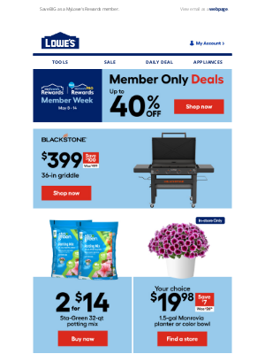 Lowes Canada - Don't miss up to 40% OFF during Member Week👏🏻