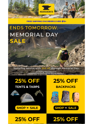 Mountainsmith - Last Call: 25% Off Ends Tomorrow