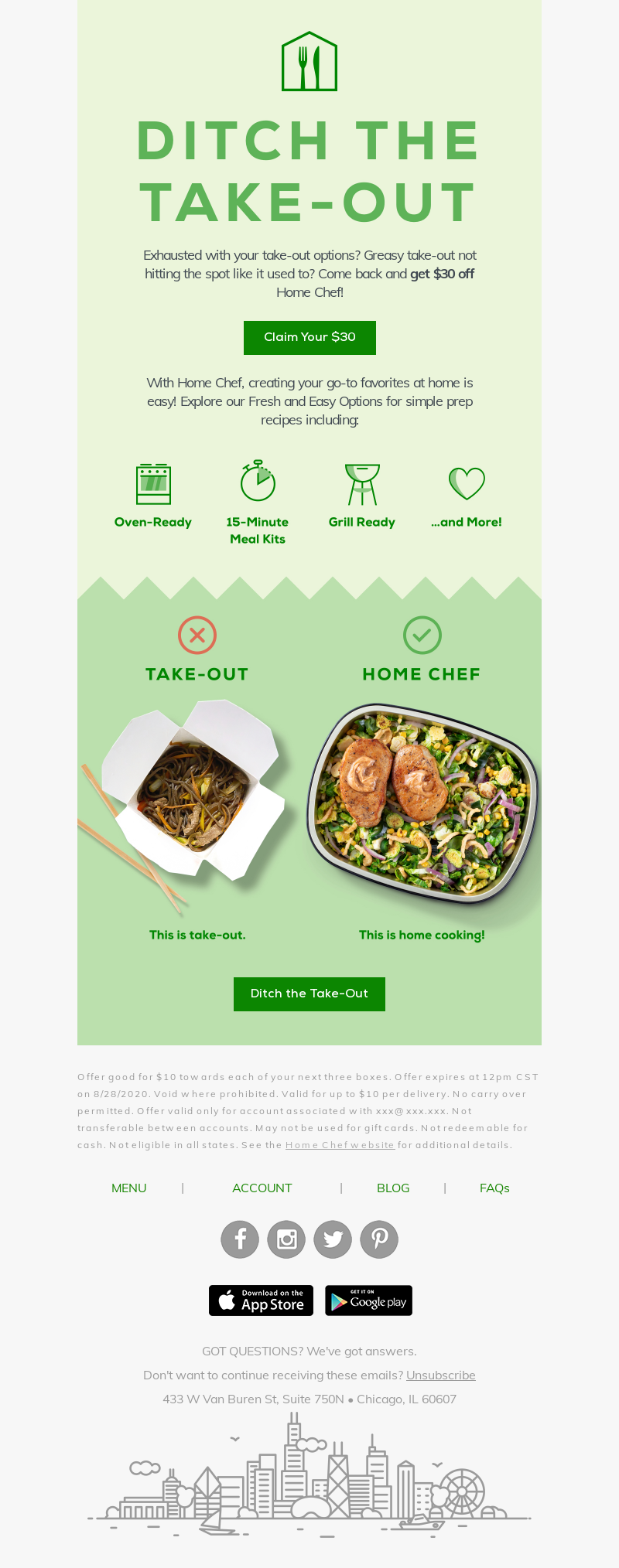 Home Chef - DROP THE TAKE-OUT MENU! 📖 Convenient cooking is here!