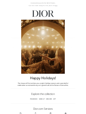 Dior wishes you happy holidays