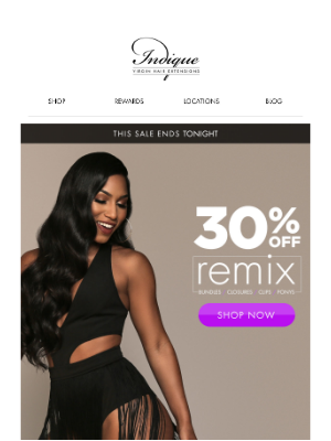 INDIQUE Virgin Hair Extensions - Last Call: 30% Off Remix ⏰