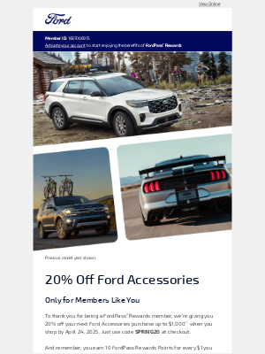 Ford Motor Company - Exclusive offer: Get 20% off Ford Accessories
