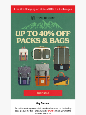 Topo Designs - 🎒 Bags + Packs Up to 40% OFF
