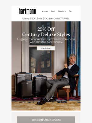 Hartmann - Experience Modern Luxury with 25% Off Century Deluxe