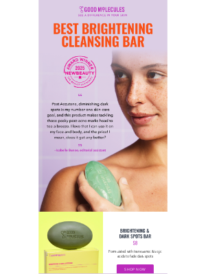 Good Molecules (Canada) - our dark spots bar just won an award! 🏆
