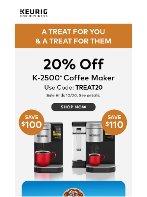 Keurig - Celebrate Boss's Day with $100 or more off a new coffee maker!