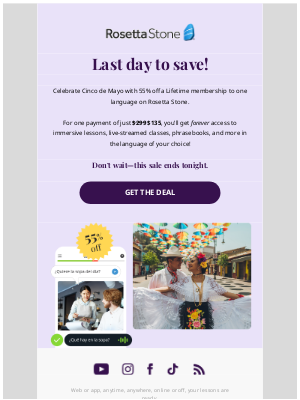 Rosetta Stone - ⭐️ LAST CHANCE: Celebrate Cinco de Mayo with 55% off!