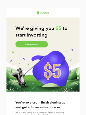 Acorns - ⌛ Time’s almost up on your $5 bonus