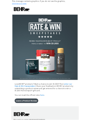 Behr Process - BEHR® Rate & Win Sweepstakes 2024