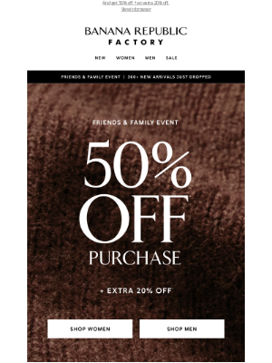 Banana Republic Factory - Shop new arrivals during Friends & Family