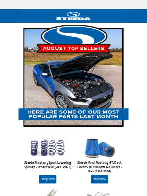 Steeda Autosports - What were people buying in August?