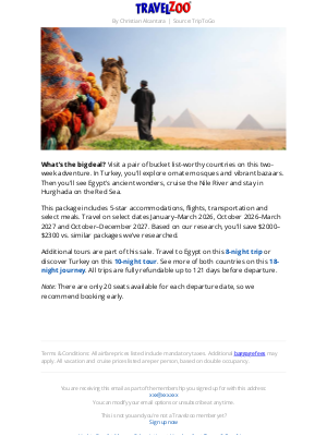 Travelzoo - $1999—Turkey & Egypt 5-star tour w/flights