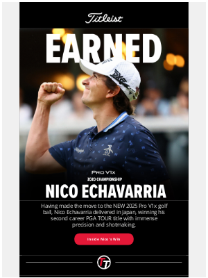 Titleist - Nico Echavarria Wins with the NEW 2025 Pro V1x.