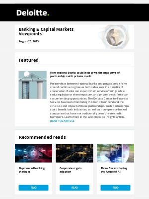 Deloitte - How can partnerships with private credit drive growth for regional banks?