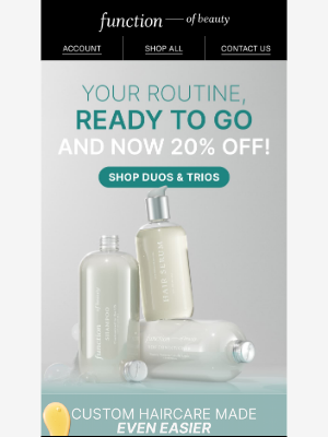 Function of Beauty - Your Custom Routine, Ready to Go ✨ Now 20% Off