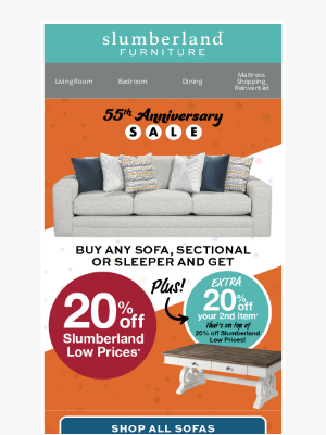 Slumberland Furniture - Shop our Anniversary Sale and stack the deals! Extra savings throughout the store.